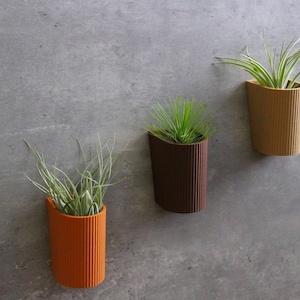 Wall Fridge Mount Wave Vase Various Sizes Magnetic / Screw Mount Air Plant Modern 3D Printed Vase decorative Gift Ideas Plants