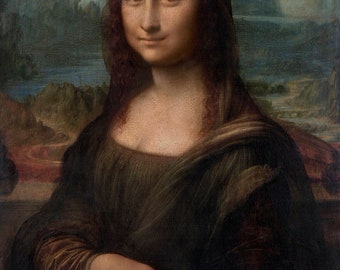 Leonardo da Vinci's Portrait of Mona Lisa del Giocondo (between 1503 and 1506) famous painting.