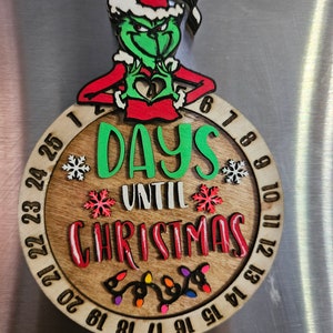 Christmas countdown magnet green guy