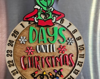 Christmas countdown magnet green guy