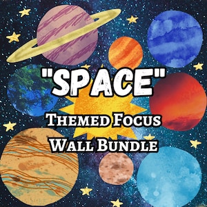 Focus Wall Bundle (Space Theme) | Circle Time Wall | Daycare Learning | Preschool | Homeschool | Early Childhood Learning | ABC&#39;s 123&#39;s