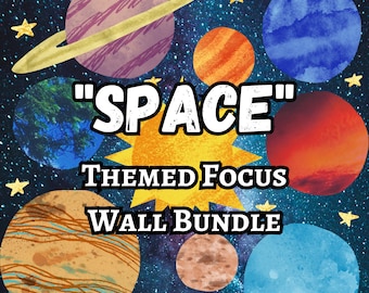 Focus Wall Bundle (Space Theme) | Circle Time Wall | Daycare Learning | Preschool | Homeschool | Early Childhood Learning | ABC's 123's