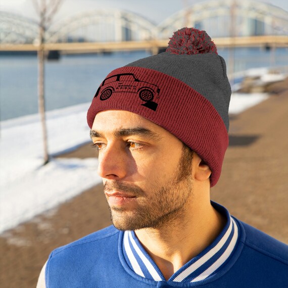Ford Bronco Knit Beanie Pillow Line Knit Pom Pom Beanie – Ford Bronco | American  main image 3