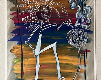 Questionable Consequences, Fine Art Print, 8 X 10" Acrylic painting print, unique art