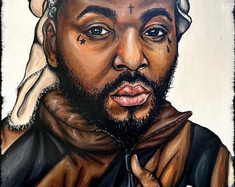 Kevin Gates - Original acrylic painting on canvas,  wrapped canvas, PRL art, Pearl Renae