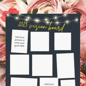Printable 2023 Vision Board | Template | Instant Download | goals