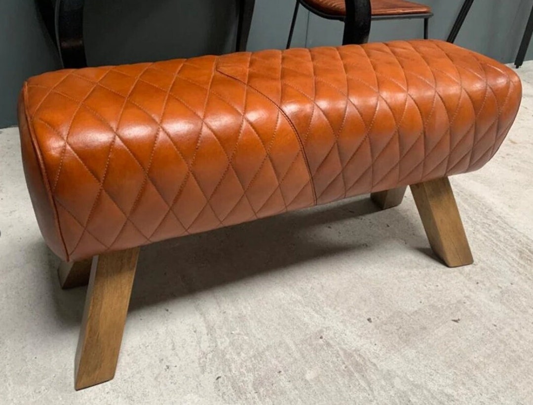 Saddle Bench Genuine Leather Bench Pommel Leather Bench Etsy