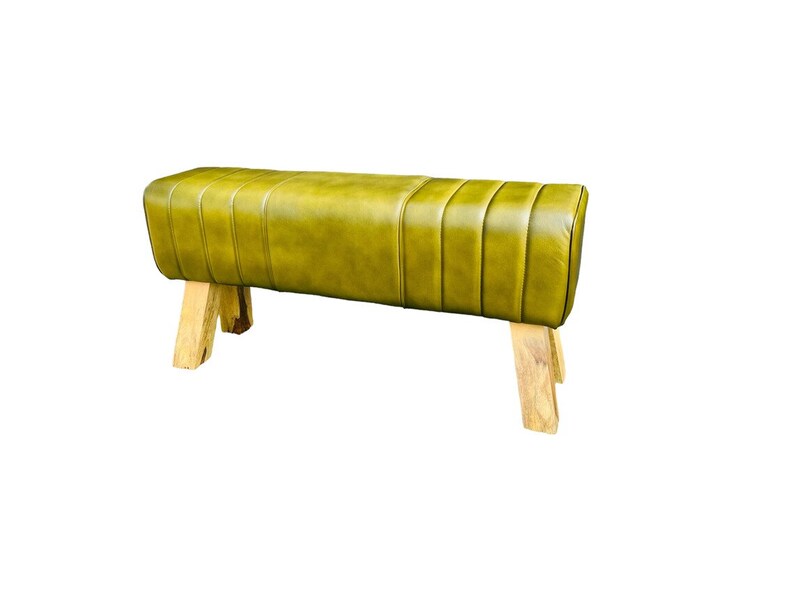 Leather Pommel Bench, End of the Bench, Gym Bench, Entryway Bench