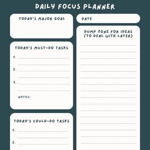 Premium DAILY FOCUS PLANNER