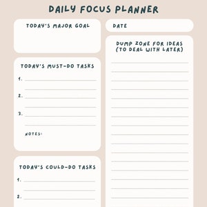 Premium DAILY FOCUS PLANNER