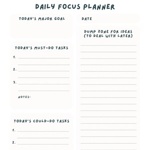 Premium DAILY FOCUS PLANNER