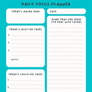 Premium DAILY FOCUS PLANNER