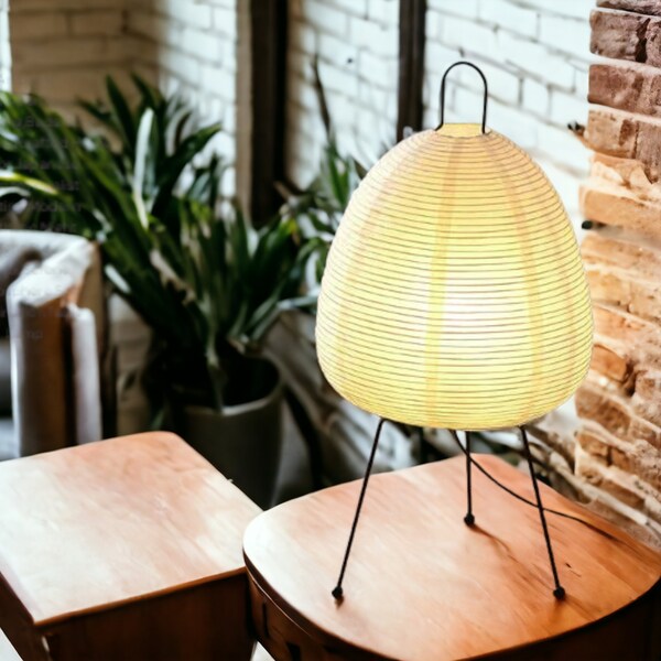 Japanese Rice Paper Lamp, Rice Paper Desk Lamp, Wabi Sabi Decor, Unique Bedside Night Light, Japanese Home Decor, Rice P Japanese Floor Lamp