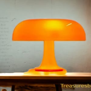 Mushroom Lamp Italian Minimalist LED Orange and White Lighting for Home & Office-Without bulb