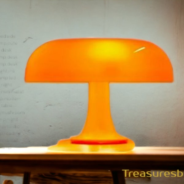 Mushroom Lamp Italian Minimalist LED Orange and White Lighting for Home & Office-Without bulb