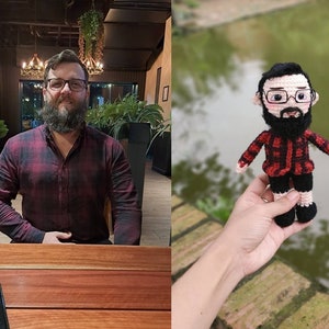 Custom Crochet Doll, Look alike Doll, Personalized Doll, Portrait Doll, Mini Me Doll, Custom Stuffed doll, Mini human doll, Amigurumi Doll