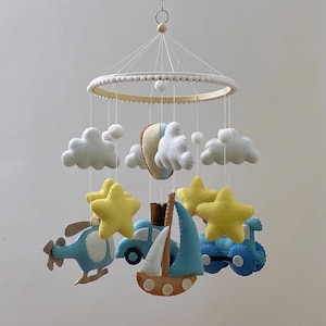 Baby Mobile Transportation Nursery Crib, Car Airplane Train and helicopter, baby shower, baby nursery, baby room decor, babyshower