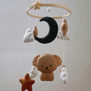 Dog Baby Mobile For Nursery Decor, Baby Shower&#39;s Gift, Gift for Dog Lovers, handmade dog baby nursery, dogs baby crib hanging, dog baby toys