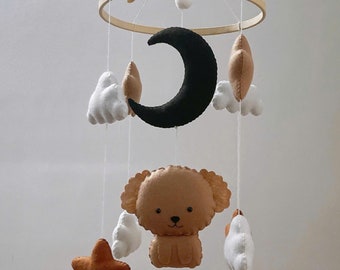 Handmade Dog Baby Mobile, Nursery Decor, Dog Lovers Gift