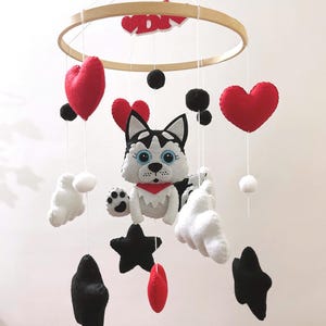 Dog Baby Mobile For Nursery Decor, Baby Shower&#39;s Gift, Gift for Dog Lovers, handmade dog baby nursery, dogs baby crib hanging, dog baby toys