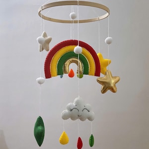 Rainbow baby mobile, Rainbow crib mobile, Colorfull mobile Neutral mobile, Sky theme nursery mobile, baby nursery, baby room decor.