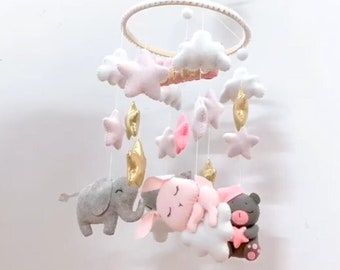Handmade Farm Animal Baby Mobile, Nursery Decor
