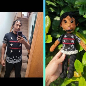 Benutzerdefinierte Häkelpuppe, Porträtpuppe, benutzerdefinierte Gefüllte Puppe, menschliche Minipuppe, Amigurumi-Puppe, benutzerdefinierte Amigurumi, benutzerdefinierte Plüsch, gehäkelte Plüschtier