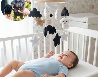 Custom Crochet Dog, Custom Baby Mobile, Crib mobile,  Nursery Decor, Nursery Baby Mobile, baby shower, baby nursery, baby room decor