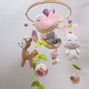 Baby mobile, Funny farm nursery mobile, Farm mobile, Cat/deer/bunny/fox/bird mobile, baby shower, baby nursery, baby room decor, babyshower