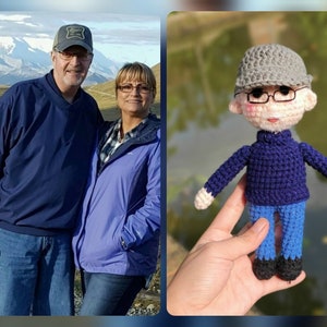 Benutzerdefinierte Häkelpuppe, Porträtpuppe, benutzerdefinierte Gefüllte Puppe, menschliche Minipuppe, Amigurumi-Puppe, benutzerdefinierte Amigurumi, benutzerdefinierte Plüsch, gehäkelte Plüschtier