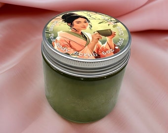 Green Tea Matcha Scrub, Antioxidant Rich Exfoliation, Vegan Skin Care, Revitalizing Spa Gift, Natural Essential Oils, Handcrafted Scrub