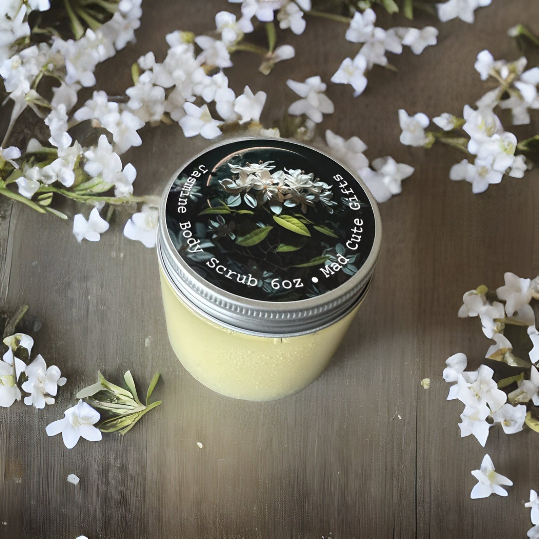 Jasmine Sugar Body Scrub, Vegan Spa Treatment, Relaxing and Exfoliating