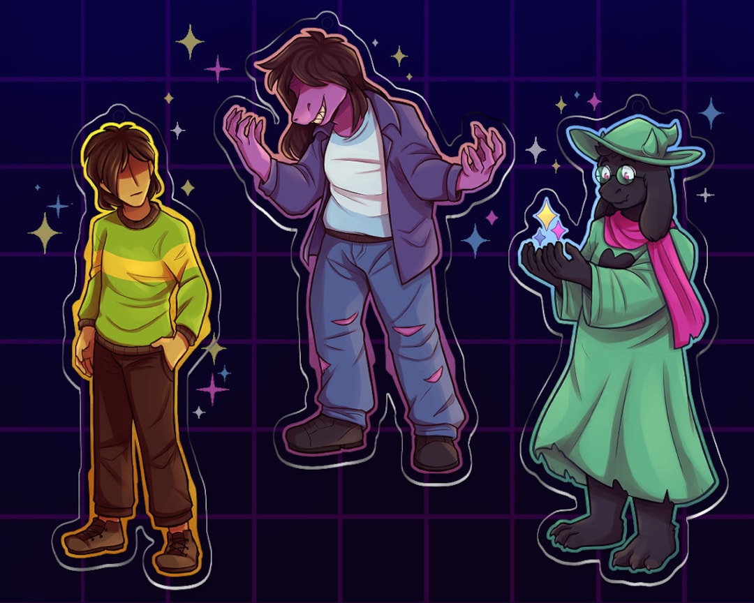 Delta Rune Trio Deltarune Trio Double Sided Acrlyic Keychains (kris, Susie, Ralsei) - Etsy