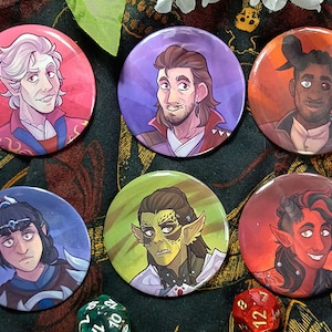 Baldur&#39;s Gate 3 Companions// buttons 1.5 /2.25 inch