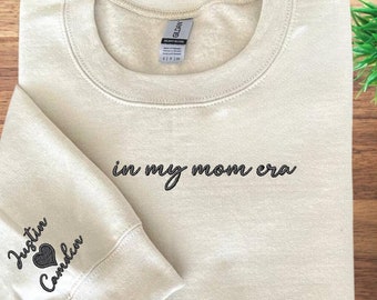 In My Mom Era Embroidered Sweatshirt, Mothers Day Gift, Cute Mama Embroidery Hoodie, Cool Mom Outfit, Trendy Mom Clothing, Mom sweatshirt