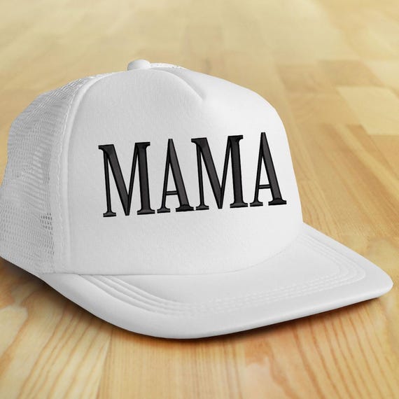 Embroidered Mama Trucker Hat Adjustable Snapback Baseball Cap Embroidered MAMA Two-Toned Trucker Hat main image 3