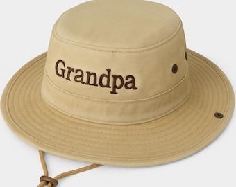 Personalizowany haftowany kapelusz wędkarski, kapelusz przeciwsłoneczny dla taty, kapelusz typu bucket dla taty, prezent dla taty lub dziadka, prezent dla taty, prezent dla rybaka, kapelusz typu boonie z filtrem UPF50