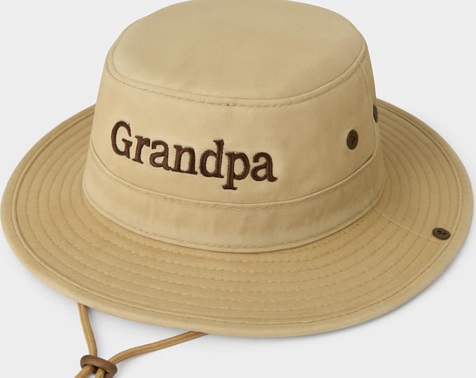 Custom Embroidered Fishing Hat, Dad Sun Hat, Dad bucket hat, Gift for Dad or Grandpa, Papa Gift, Fisherman Gift, UPF50 Boonie Hat