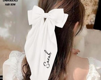 Bestickte Haarschleifen, personalisierte Mädchen Haarschmuck, individuell Ihre Name Haarschleifen, Braut Haarschleifen, Haarspangen für Frauen, Geschenk für sie
