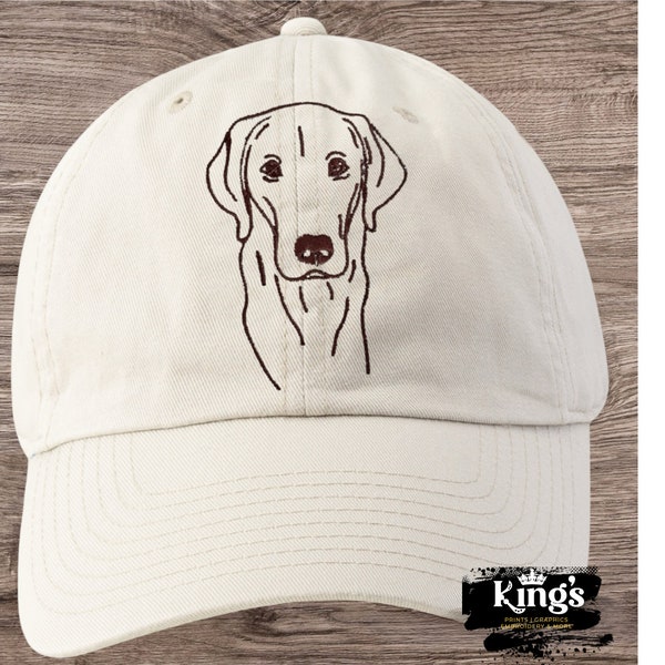 Custom Embroidered Pet Hat,cat or dog outline, Personalized Baseball Cap Using Your Pet dog, cat, line art