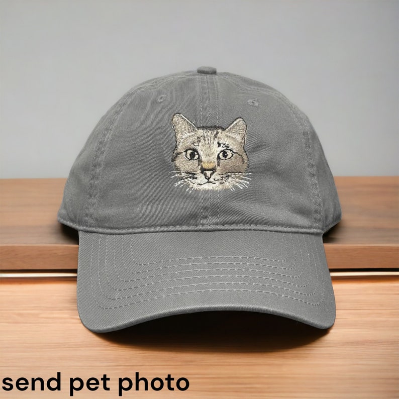 Custom Embroidered Pet Hat Custom Embroidered Pet Cat Hat Personalized Baseball Cap Using Your Pet Dog Photo image 1