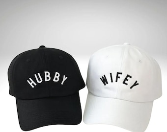 Aangepaste geborduurde hoed, bijpassende hoeden voor stellen, jubileumcadeau, huwelijkscadeau, cadeau voor pasgetrouwden, hoeden manlief en vrouw, cadeau bruid en bruidegom