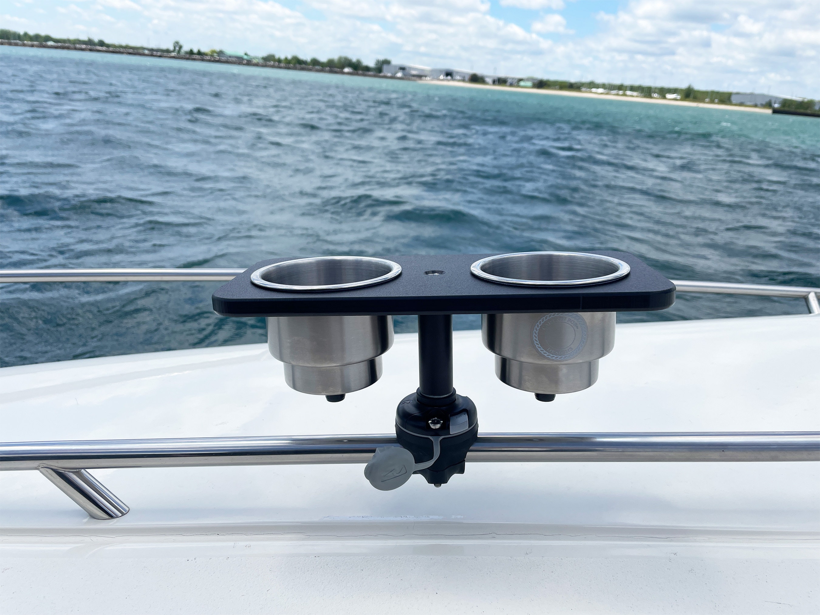 boat cup cup holder for pontoon rail