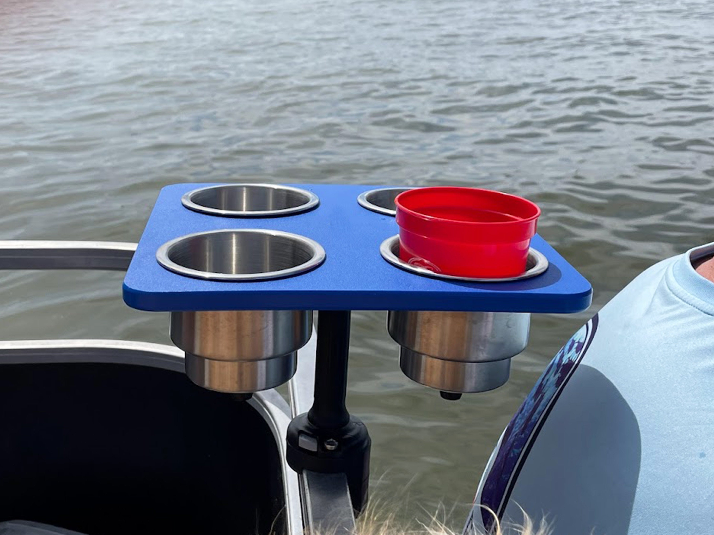 Pontoon Boat Cup Holders That Mount to Your Pontoon Rails With No Drilling  Required, Build Your Custom Setup. Sandbar™ Click & Play™ System 