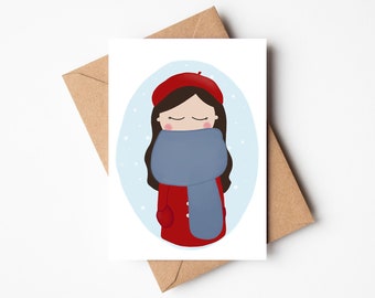 Cozy Winter Greeting Card | Cozy Holiday Card | Winter Season Greeting Card