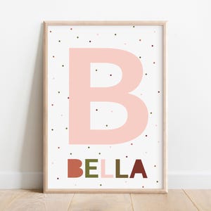 Impressão artística com nome de menina | Impressão artística com nome de criança | Impressão de letras personalizadas | Impressão de nome de berçário