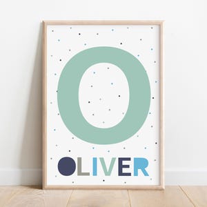 Impresión artística con nombre de niño / Póster con nombre de niño / Impresión de letras personalizadas / Impresión inicial para guardería
