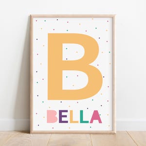 Impresión artística con nombre de niña / Impresión de letras personalizadas / Impresión con nombre para guardería / Impresión artística con nombre para niños / Impresión con nombre de niña