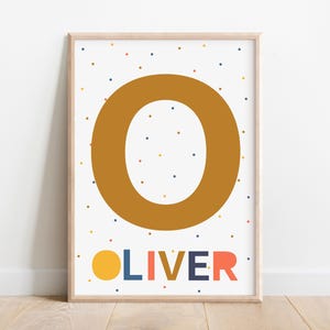 Jungen Name Kunstdruck | Initial Kinderzimmer Druck | Kinder Name Kunstdruck | Benutzerdefinierter Buchstabe Druck