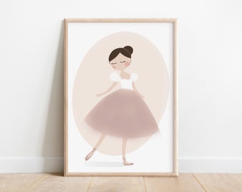 Ballerina Giselle Art Print | Nursery Ballerina Art | Ballerina Gift For Girl | Ballerina Wall Art | Ballerina Poster